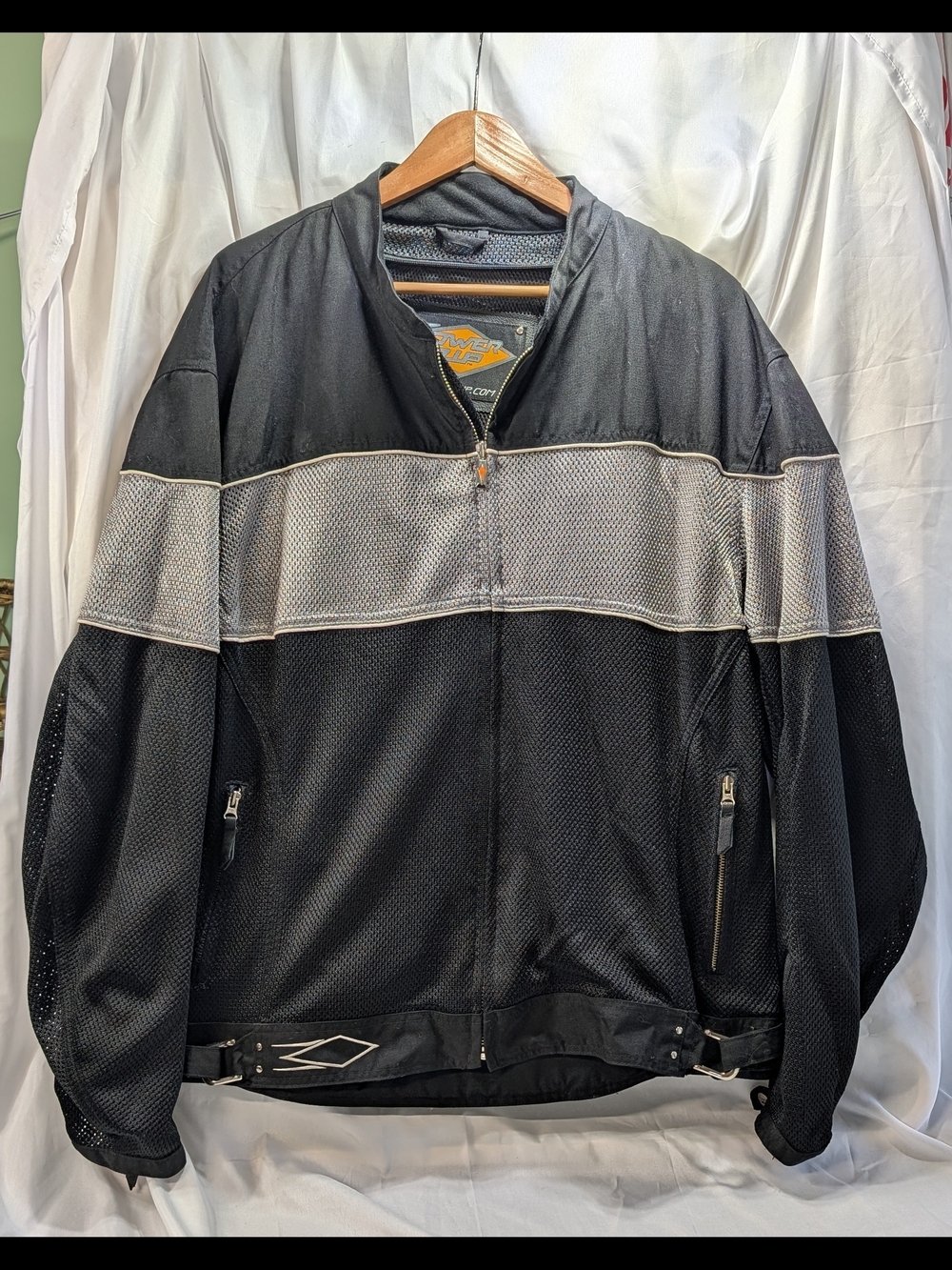 Power Trip Brand Mesh Panel Black w/gray Accent Motorcycle Jacket Men's SIze 4XL